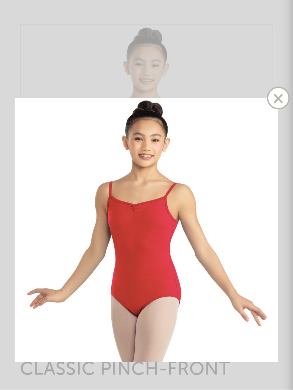 Girls' Red  Leotard- Pinch Front -Revolution Dancewear